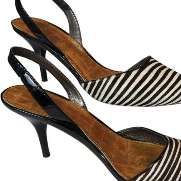 Sam Edelman "Orly" Calf-Hair Zebra Slingbacks size 8.5 - Picture 2 of 8